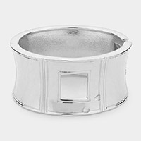 Cut Out Square Metal Hinged Bracelet