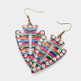 Multi Colored Arrow Cut Out Earrings