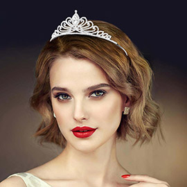 Elegant Rhinestone Pave Crystal Pageant Princess Tiara