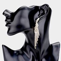 
Rhinestone Pave Fringe Drop Evening Earrings 
