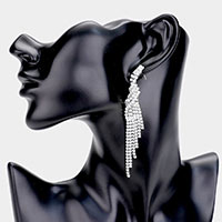 
Rhinestone Pave Fringe Drop Evening Earrings 

