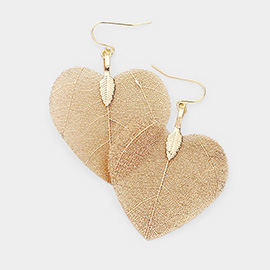 Gold Dipped Sterling Silver Post Textured Heart Earrings