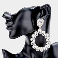 Teardrop Stone Cluster Evening Earrings 
