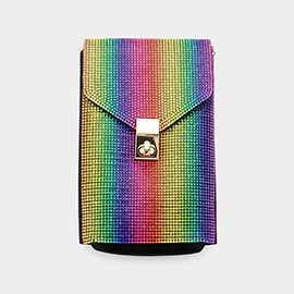 Colorful Bling Rectangle Crossbody Cellphone Bag