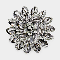 Marquise Stone Detail Flower Pin Brooch