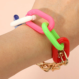Open Resin Oval Link Bracelet