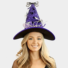 Spider Web Halloween Witch Hat
