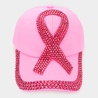 Bling Pink Ribbon Baseball Cap