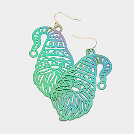 Santa Metal Cut Out Dangle Earrings