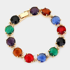 Round Stone Link Evening Bracelet