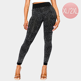 Plus Size High-Waisted Bling Studded Leggings