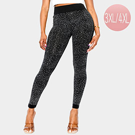 Plus Size High-Waisted Bling Studded Leggings