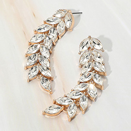 Marquise Stone Cluster Vine Link Drop Evening Earrings