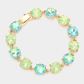 Round Stone Link Evening Bracelet