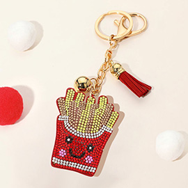 Bling Studded French Fries Tassel Keychain / Bag Charm
