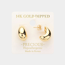 14K Gold Dipped 0.75 Inch Metal Hoop Earrings