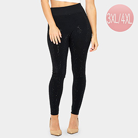 Plus Size High-Waisted Bling Studded Leggings