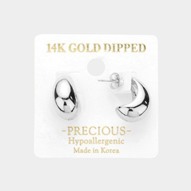 14K Gold Dipped 0.75 Inch Metal Hoop Earrings