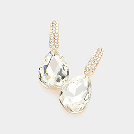 Teardrop Stone Evening Earrings