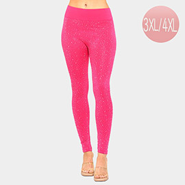 Plus Size High-Waisted Bling Studded Leggings