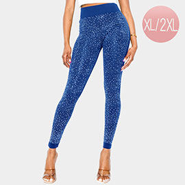 Plus Size High-Waisted Bling Studded Leggings