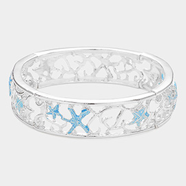 Starfish Pointed Stretch Bangle Bracelet