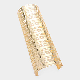 Textured Metal Cut Out Arm Cuff Bracelet