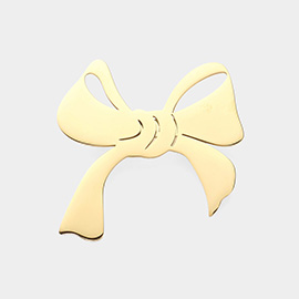 Stainless Steel Cut Out Bow Pin Brooch