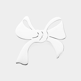 Stainless Steel Cut Out Bow Pin Brooch
