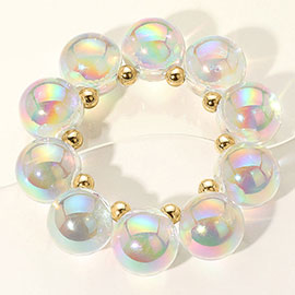 Chunky Iridescent Ball Beaded Bracelet