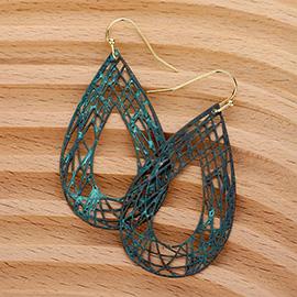 Metal Cut Out Teardrop Dangle Earrings
