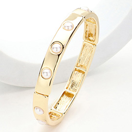 Pearl Embellished Stackable Stretch Bracelet