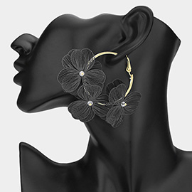 Triple Cut Out Flower Hoop Earrings