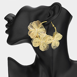 Triple Cut Out Flower Hoop Earrings