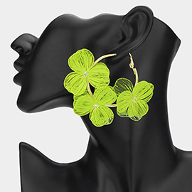 Triple Cut Out Flower Hoop Earrings
