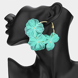 Triple Cut Out Flower Hoop Earrings