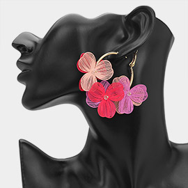 Triple Cut Out Flower Hoop Earrings