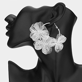 Triple Cut Out Flower Hoop Earrings
