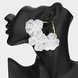 Triple Cut Out Flower Hoop Earrings