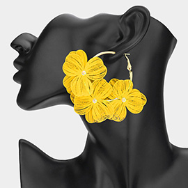 Triple Cut Out Flower Hoop Earrings