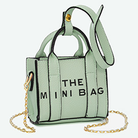 THE MINI BAG Message Pointed Faux Leather Bag Charm / Mini Bag / Crossbody Bag