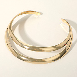 Metal Split Chocker / Collar Necklace