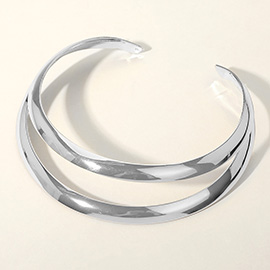 Metal Split Chocker / Collar Necklace