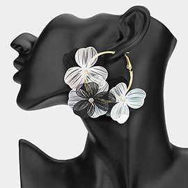 Triple Cut Out Flower Hoop Earrings