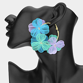 Triple Cut Out Flower Hoop Earrings