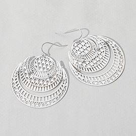 Boho Metal Cut Out Crescent Dangle Earrings