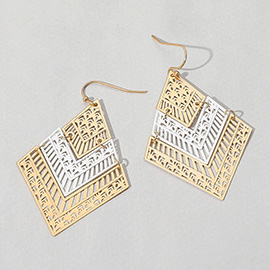 Geometric Cut Out Chevron Dangle Earrings