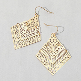 Geometric Cut Out Chevron Dangle Earrings