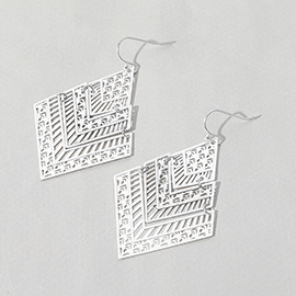 Geometric Cut Out Chevron Dangle Earrings