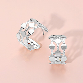 Geometric Metal Cut Out Hoop Earrings